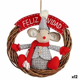 Adorno Navideño Colgante Ratón Rojo Gris 33 x 12 x 33 cm (12 Unidades) Adorno Navideño Colgante Ratón Rojo Gris 33 x 12 x 33 cm (12 Unidades)