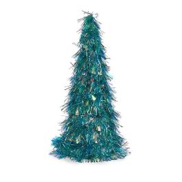 Figura Decorativa Árbol de Navidad Espumillón Azul Polipropileno PET 24 x 46 x 24 cm (24 Unidades)