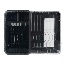 Escurridor para Fregadero Negro Metal Plástico 43,5 x 11 x 33,5 cm (4 Unidades)