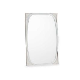 Espejo de pared Blanco Negro Cristal Polipiel 43 x 65 x 3 cm (4 Unidades)