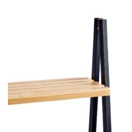 Estantería de Baño Negro Natural Bambú Madera de pino 40 x 109,3 x 30 cm