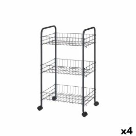 Carrito Verdulero Negro Metal Plástico 37 x 27 x 63 cm (4 Unidades) Precio: 50.49999977. SKU: B12MJ9QQ65