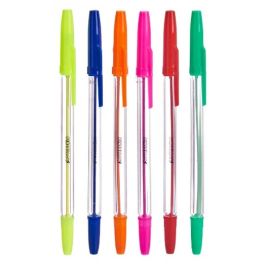 Set de Bolígrafos Pincello 492 Amarillo Azul Rojo Verde Multicolor Naranja (12 Unidades)