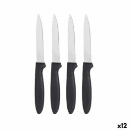 Set de Cuchillos Negro Plateado Acero Inoxidable Plástico 19,5 x 2 x 1 cm (12 Unidades)