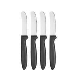 Set de Cuchillos Negro Plateado Acero Inoxidable Plástico 17 cm (12 Unidades)