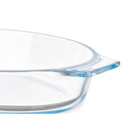 Fuente de Cocina Con asas Transparente Vidrio de Borosilicato 800 ml 27 x 4,5 x 15,8 cm (18 Unidades)