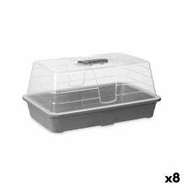 Invernadero Gris Transparente Plástico 38,4 x 17,5 x 24,7 cm (8 Unidades)