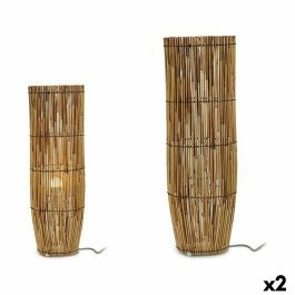 Lámpara de Pie Natural Bambú 21,5 x 62 x 21,5 cm (2 Unidades)