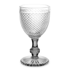 Copa de vino Diamante Transparente Antracita Vidrio 330 ml (6 Unidades)