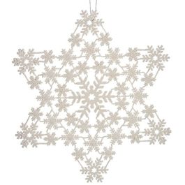 Adorno Navideño Estrella Nácar 31,5 x 32 x 0,1 cm (24 Unidades)