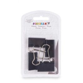 Pinzas Pincello 392 Negro Metal Clip Grande (24 Unidades)