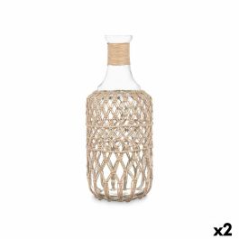 Botella Decorativa Transparente Natural Vidrio Cuerda 19 x 48 cm (2 Unidades) Precio: 49.95000032. SKU: B1J8TQ35MZ