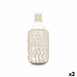 Botella Decorativa Blanco Transparente Vidrio Cuerda 19 x 48 cm (2 Unidades) Precio: 49.95000032. SKU: B1EMTSZ4GP