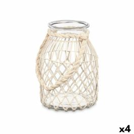 Portavelas Bote Blanco Transparente Vidrio Cuerda 20 x 30 cm (4 Unidades) Precio: 79.49999959. SKU: B1GDTSR565