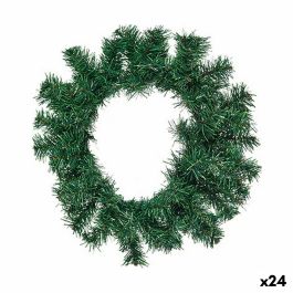 Corona de Navidad Verde Plástico 35 x 9 x 35 cm (24 Unidades)
