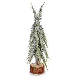 Árbol de Navidad Nevado Árbol de Navidad 25 cm Blanco Verde Madera Plástico (48 Unidades)