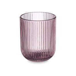 Vaso Rayas Rosa Cristal 270 ml (6 Unidades)