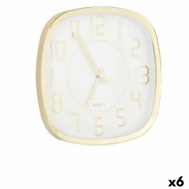 Reloj de Pared Cuadrado Dorado Vidrio Plástico 31 x 31 x 4,5 cm (6 Unidades) Precio: 51.94999964. SKU: B1F39NGTGK