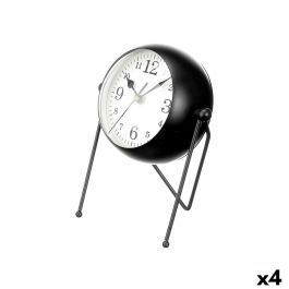 Reloj de Mesa Negro Metal 18 x 21 x 12 cm (4 Unidades)