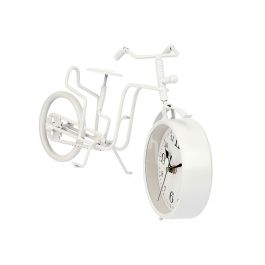 Reloj de Mesa Bicicleta Blanco Metal 33 x 21 x 4 cm (4 Unidades)