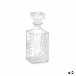 Botella de Cristal Licor Rombos Transparente 900 ml (12 Unidades)