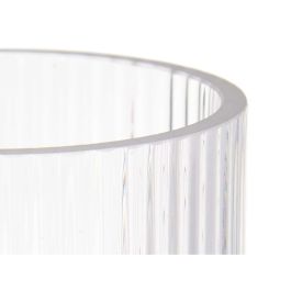 Jarrón Rayas Transparente Cristal 9,5 x 16,5 x 9,5 cm (8 Unidades)