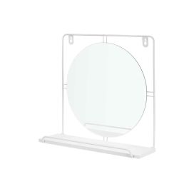 Espejo de pared Blanco Metal Madera MDF 33,7 x 30 x 10 cm (4 Unidades)