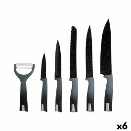 Set de Cuchillos Negro Acero Inoxidable Polipropileno (6 Unidades) 6 Piezas