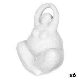 Figura Decorativa Blanco Dolomita 14 x 18 x 11 cm (6 Unidades) Mujer Yoga