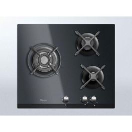 WHIRLPOOL AKT404NB Cocina de gas - 3 chimeneas - 6350W - L59 x P51cm - Revestimiento de vidrio templado - Negro WHIRLPOOL AKT404NB Cocina de gas - 3 chimeneas - 6350W - L59 x P51cm - Revestimiento de vidrio templado - Negro