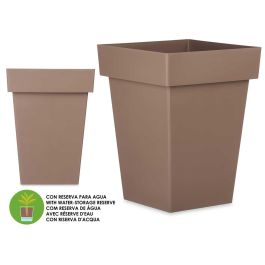 Maceta Cuadrada Marron Con Reserva Agua 40Cm Ibergarden (6 Unidades)