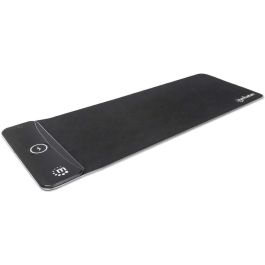 MANHATTAN Alfombrilla de Ratón Gaming XXL RGB LED con Cargador Inalámbrico para Juegos - Negro, Tela