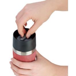 Emsa TRAVEL MUG Compact Termo Taza de Viaje, 0.3L, Acero Inoxidable Doble Pared, Cierre Giratorio, Coral