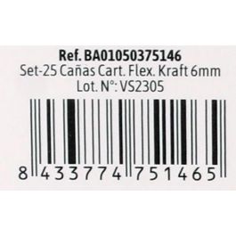 Set de 25 pajitas de cartón flexible Kraft 6mm Algon (24 Cajas) Set de 25 pajitas de cartón flexible Kraft 6mm Algon (24 Cajas)