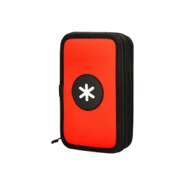 Antartik Plumier Escolar Doble Cremallera Rojo 28 Piezas (12 Rotuladores, 12 Lápices, Goma, Sacapuntas, 2 Lápices HB)