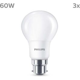 Bombilla LED - PHILIPS - 60 W - B22 - Blanco cálido - Mate - No regulable - 3 piezas Precio: 18.79000046. SKU: B1AJ43327V