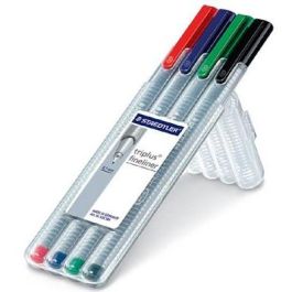 STAEDTLER Fineliner triplus 0.3mm, estuche de 4 unidades, colores surtidos (Negro, Azul, Verde, Rojo) Precio: 16.59000024. SKU: B164G9F7S5
