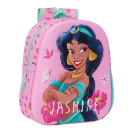 Mochila Infantil 3D Disney Princess Jasmine Rosa 27 x 33 x 10 cm