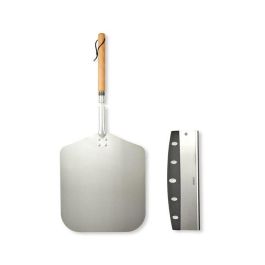 LIVOO MES149 - Juego de Pizza con Pala de Aluminio, Mango de Madera de Haya y Cuchillo de Pizza de Acero Inoxidable