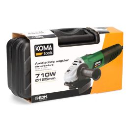 Koma Tools Am-710 Amoladora Angular Eléctrica Ø 125 mm 710 W 11000 RPM con Maletín, Mango Multiposición y Seguridad