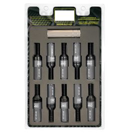 Omp OMPS09971402 Juego de 20 Tornillos con Protector de Aluminio M14x1.25 Llave 17-19 Largo 28mm Protector Plata