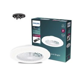 Philips Amigo Ventilador de Techo Blanco con Luz LED 3CCT, Difusor Efecto Cielo Estrellado, 48.5 cm, 42W 4400LM, 6 Velocidades, Mando, Motor DC Silencioso