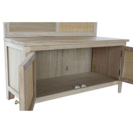 Perchero con espejo Home ESPRIT Natural Ratán Madera de Paulonia Espejo 92 x 40 x 181 cm