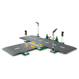LEGO 60304 Intersección para montar, Juego de Construcción de Ciudades con Paneles y Carreteras para Montar