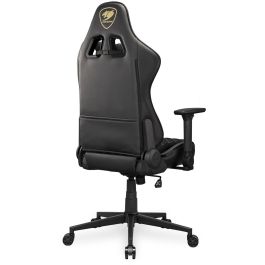 COUGAR Armor One V2 Gold F - Silla Gaming Universal de Tela/PVC, ergonómica, reclinable, hasta 120kg, Negro/Oro