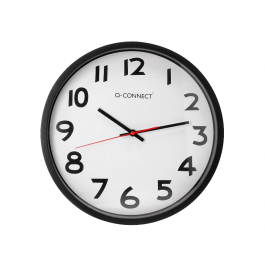Reloj de Pared Q-connect Redondo Plástico Oficina 34 cm Marco Negro