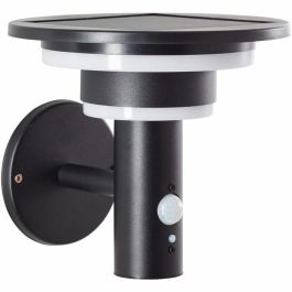 Brilliant BRI4004353437731 Aplique de Exterior Garvina LED Solar, Detector Movimiento, Acero Inoxidable, 4W, Negro