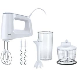 Braun HM3135WH Batidora de Mano y Mezclador de Masa 500W, 5 Velocidades + Turbo, con Mini-Picador 500ml y Vaso Mezclador 600ml, Blanco