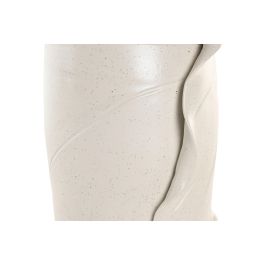 DKD Home Decor Jarron Moderno de Ceramica Blanco con Diseño Hoja 21 x 40 x 21 cm