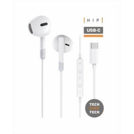 Tech One Tech Auriculares Eartech Hip con Micrófono, USB-C, Control de Volumen, Reducción de Ruido, Compatible con Apple/Android/Windows - Blanco Precio: 6.50000021. SKU: B17LQN9V3K